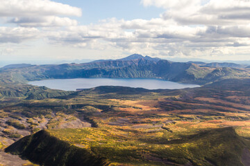 General view of the geyser valley in the afternoon