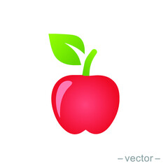 Apple vector, back to school gradient style icon. Eps 10.