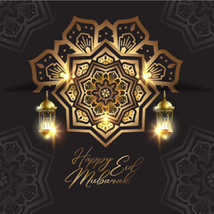 Islamic Mandala theme of Eid Mubarak graphic