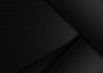 Abstract black shiny layer diagonal with stripes lines texture background. Luxury style.
