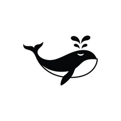 whale icon vector in trendy flat style isolated on white background