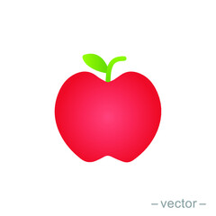 Apple vector, back to school gradient style icon. Eps 10.