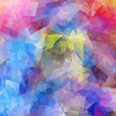 Obraz premium Abstract multi colored polygon, low polygon background. Transfusion of color. All the colors of the rainbow. Multicolor.Low poly style. Geometric Pattern.