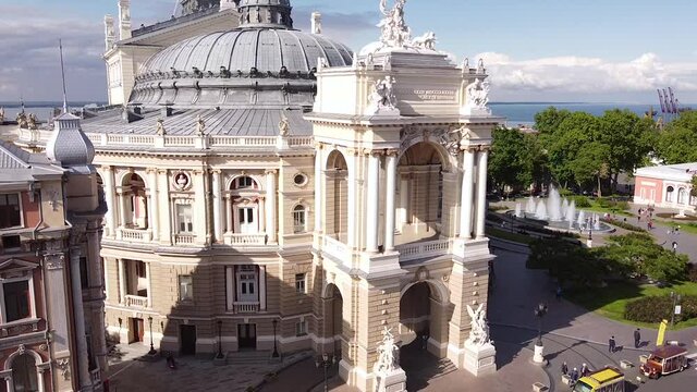 odessa ukraine  opera theater drone view