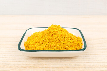 Curry powder on white background