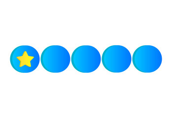 One golden stars rating review in 3d style. Quality rank service symbol