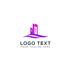 Naklejka premium House Key Logo Design Vector