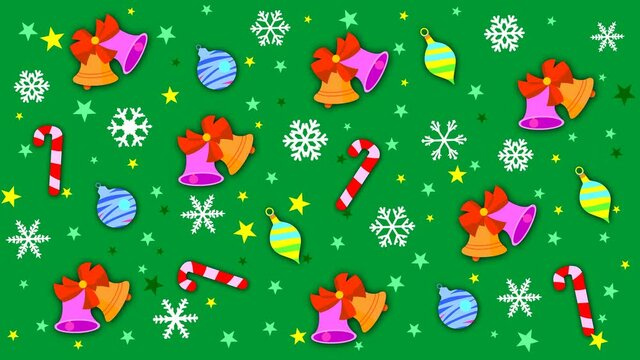 Christmas, animation of a Christmas background with various objects.
