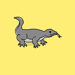 vector illustration Komodo modern flat design