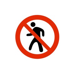 no pedestrian-crossed icons or symbols, vector illustration, white background