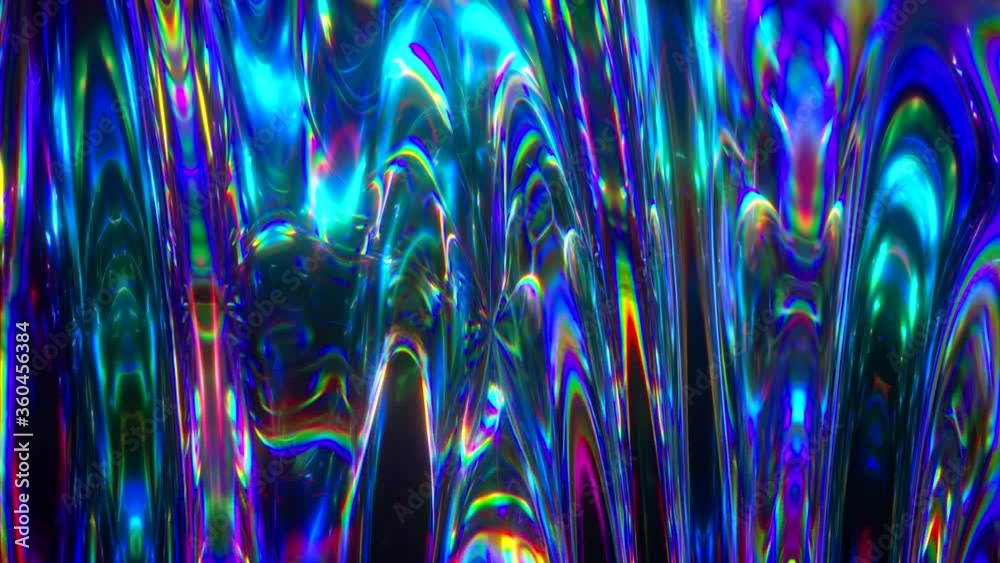 Poster colorful abstract animated background. the movement of a transparent multi-colored glass surface. ac
