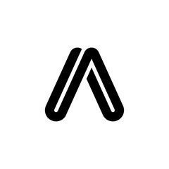 Obraz premium Thick Rounded Line Letter Logotype A