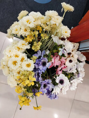 A bouquet of multi color flowers