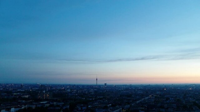 Cityscape at dusk, Berlin, Germany
