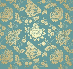 wedding card design, paisley floral pattern , India	