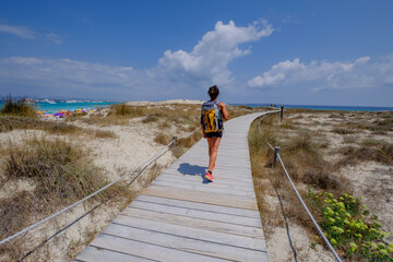 camino de Sa Guia, Parque natural de ses Salines de Ibiza y Formentera, Formentera, balearic...
