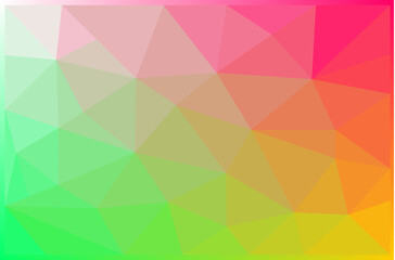 abstract geometric background.
Rainbow color triangle.pink yellow green.vector