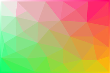 Fototapeta premium abstract geometric background. Rainbow color triangle.pink yellow green.vector