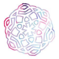 Hand drawn watercolor snowflakes Line Art illustration