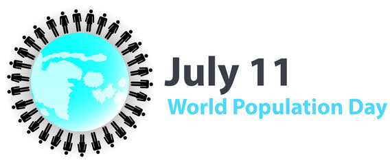 Vector illustration,banner or poster of world population day.