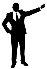 businessman showing with his hand the direction to success - vector illustration