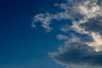 Naklejka na ściany i meble blue sky sunny clouds panorama