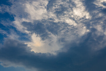 Fototapeta na wymiar blue sky sunny clouds panorama