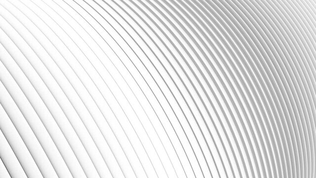 Abstract pattern of circle shape with the effect of move. White clean rings animation. Abstract background for business presentation. Seamless loop 4k 3d render