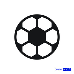 Soccer ball icon. Flat vector illustration in black on white background. EPS 10.