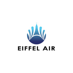 eiffel water air logo design vector illustration