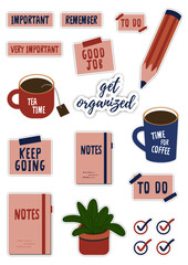 Vector graphic collection. Make great colorful stickers to use digitally or print out. For bullet journaling or other planners and diaries.
