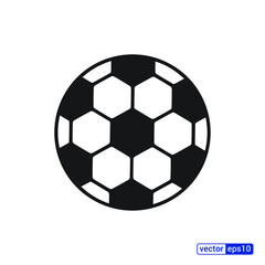 Fototapeta premium Soccer ball icon. Flat vector illustration in black on white background. EPS 10.
