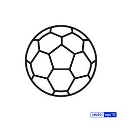 Fototapeta premium Soccer ball icon. Flat vector illustration in black on white background. EPS 10.