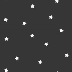 Dark grey star seamless pattern. Vector repeat design for baby boy bedding textile, nursery wallpaper or clothing.
