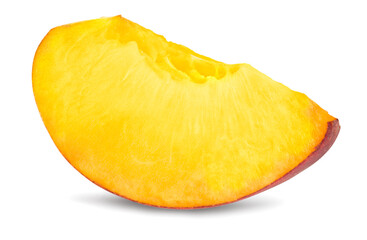 sliced peach fruit isolated on white background