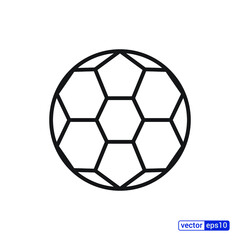 Fototapeta premium Soccer ball icon. Flat vector illustration in black on white background. EPS 10.