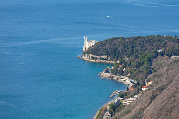 Fototapeta na wymiar Miramare Castle Aerial Trieste