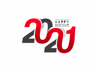 Happy New Year 2021 Text Typography Design Patter, Vector illustration.