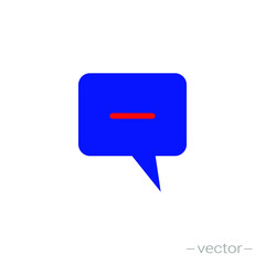 Naklejka premium Delete chat icon. Vector illustration. EPS 10.