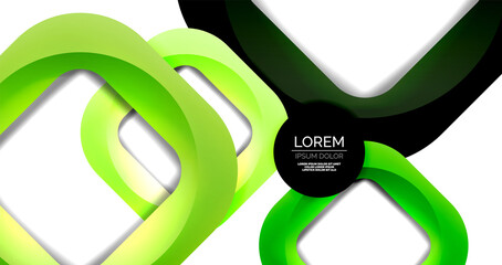 Square geometric vector abstract background, dynamic modern minimal template. Multicolored square shapes with round corners overlapping each other