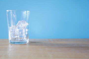 glass of water with ice