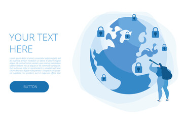 Closed borders, biohazard protection, quarantine. Vector illustration for web banner, infographics, mobile. 