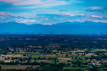 panorama sulla pianura da Cigognola, Oltrepò Pavese