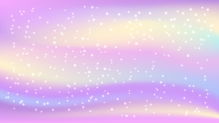 Rainbow pastel background with snow flakes. Tender unicorn fantasy pattern. Abstract vector illustration © Amarylle