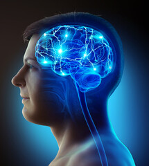 3d rendered, medically accurate illustration of a male active brain