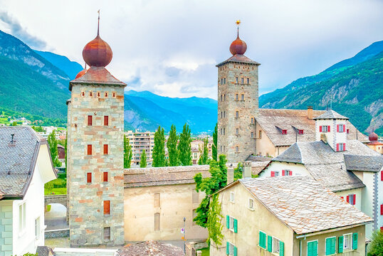 Stockalperschloss in Brig am Simplonpass, Wallis, Schweiz