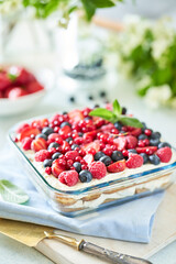 Tiramisu with berries