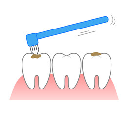 Tuft brush toothpaste leftover food