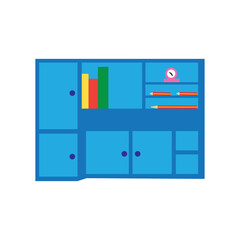 colorful learning cabinet. illustration vector design