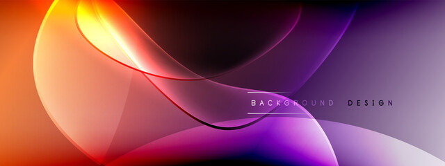 Vector abstract background - liquid bubble shapes on fluid gradient with shadows and light effects. Shiny design template for text